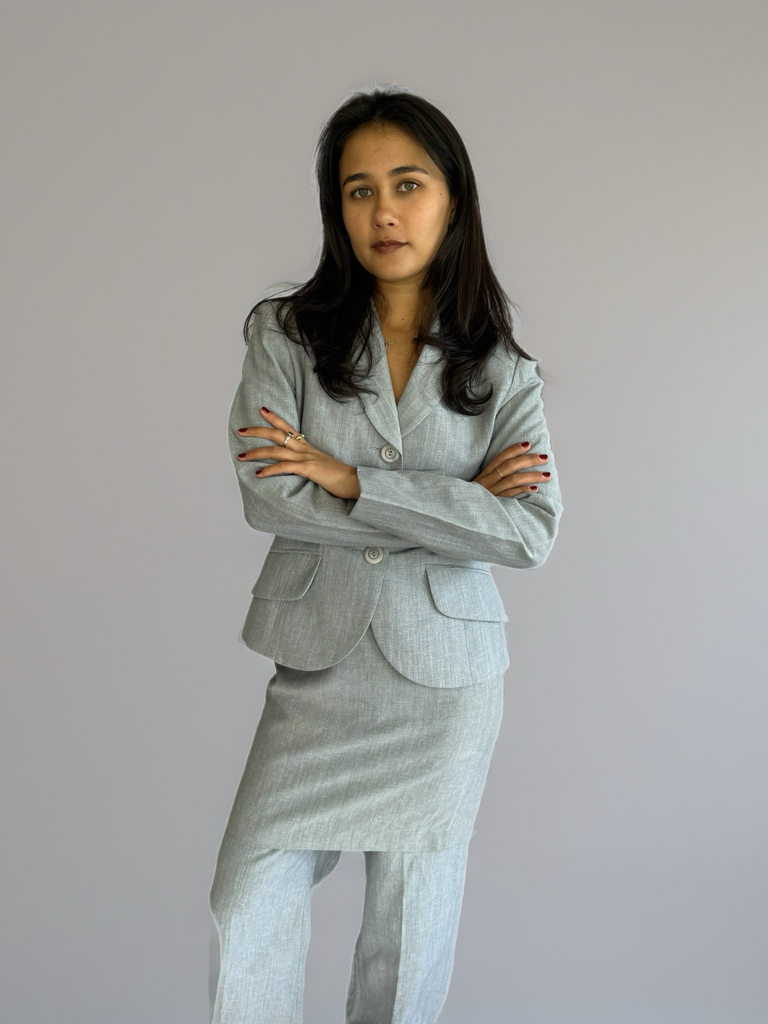 Vintage Grey Linen 3 piece Suit.