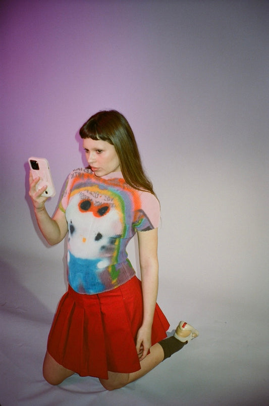 Prada Sports Red pleated skirt