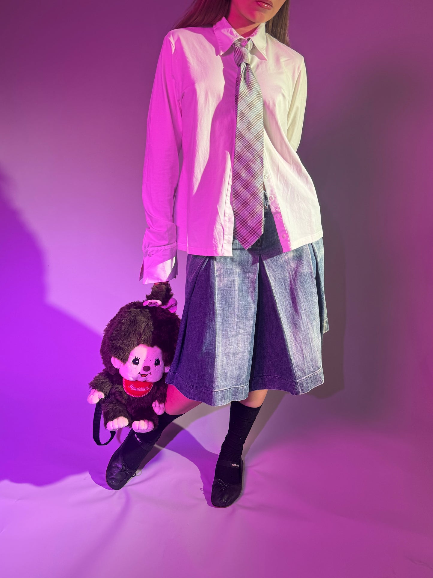 Miss Sixty Pleated Denim Midi