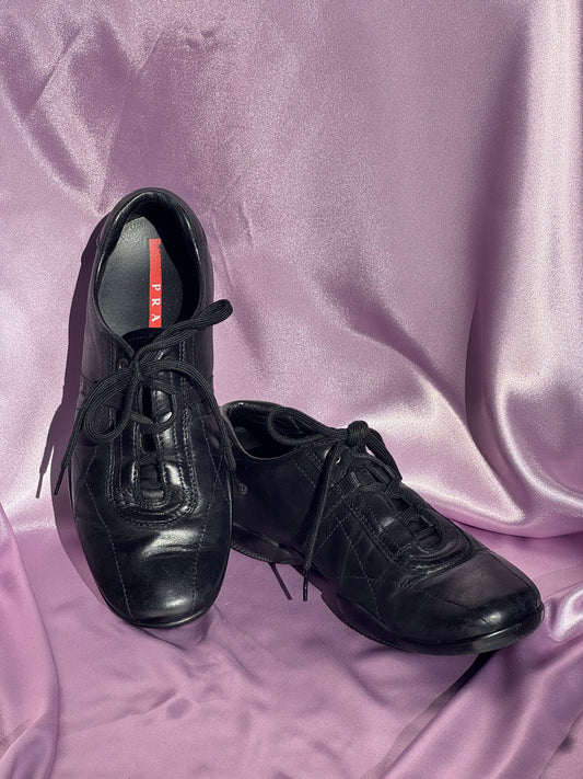 Prada sports leather lace ups us9