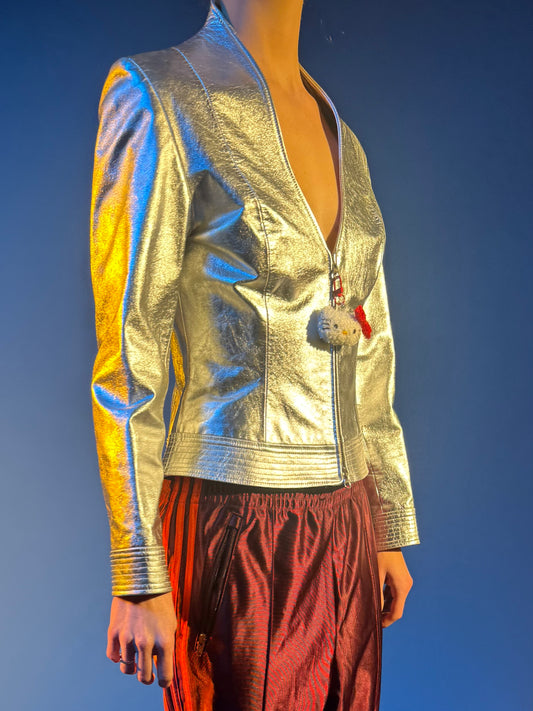 Metallic silver jacket