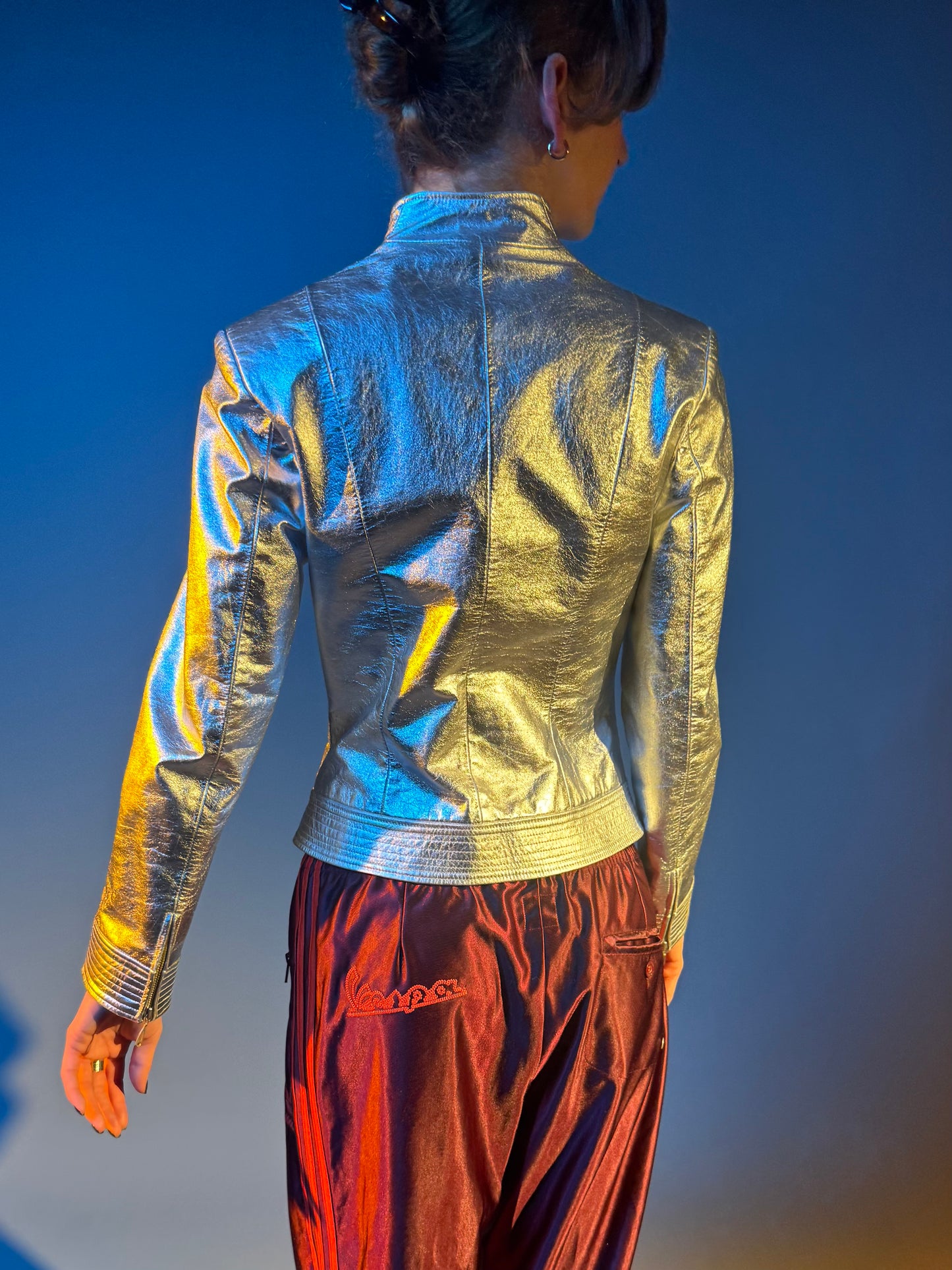 Metallic silver jacket