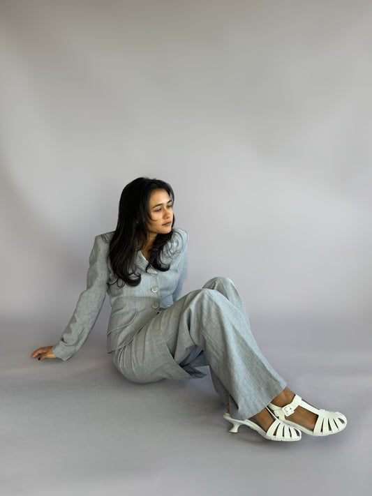 Vintage Grey Linen 3 piece Suit.