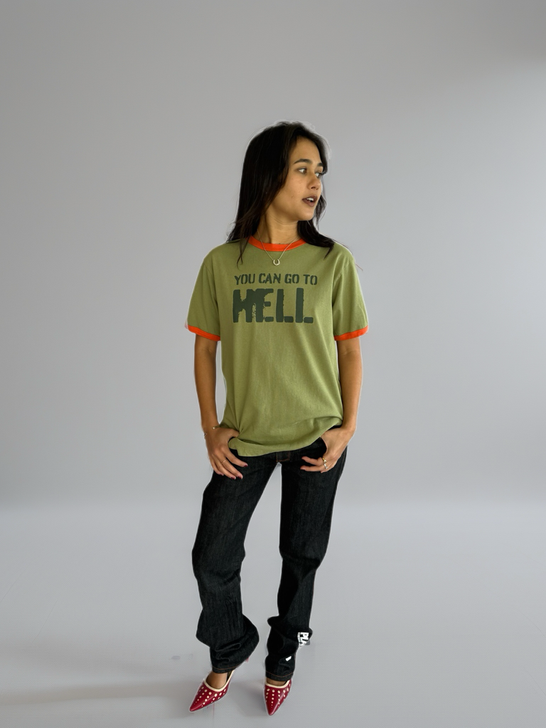 Heaven by Marc Jacobs Go To Hell Ringer T-Shirt – Suki Supply Heaven by Marc Jacobs Go To Hell Ringer T-Shirt – Suki Supply