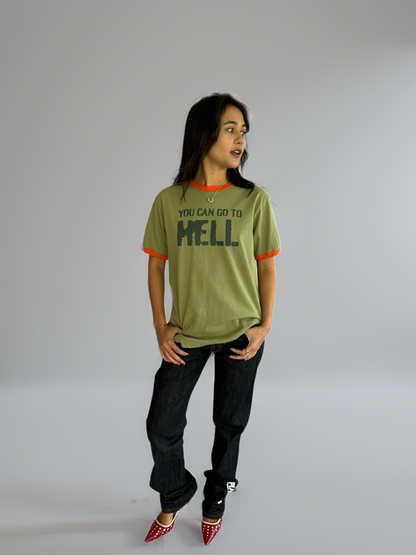 Heaven by Marc Jacobs Go To Hell Ringer T-Shirt