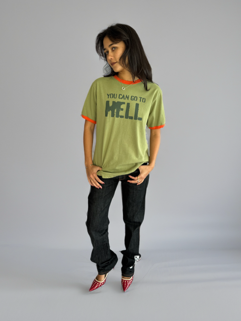 Heaven by Marc Jacobs Go To Hell Ringer T-Shirt