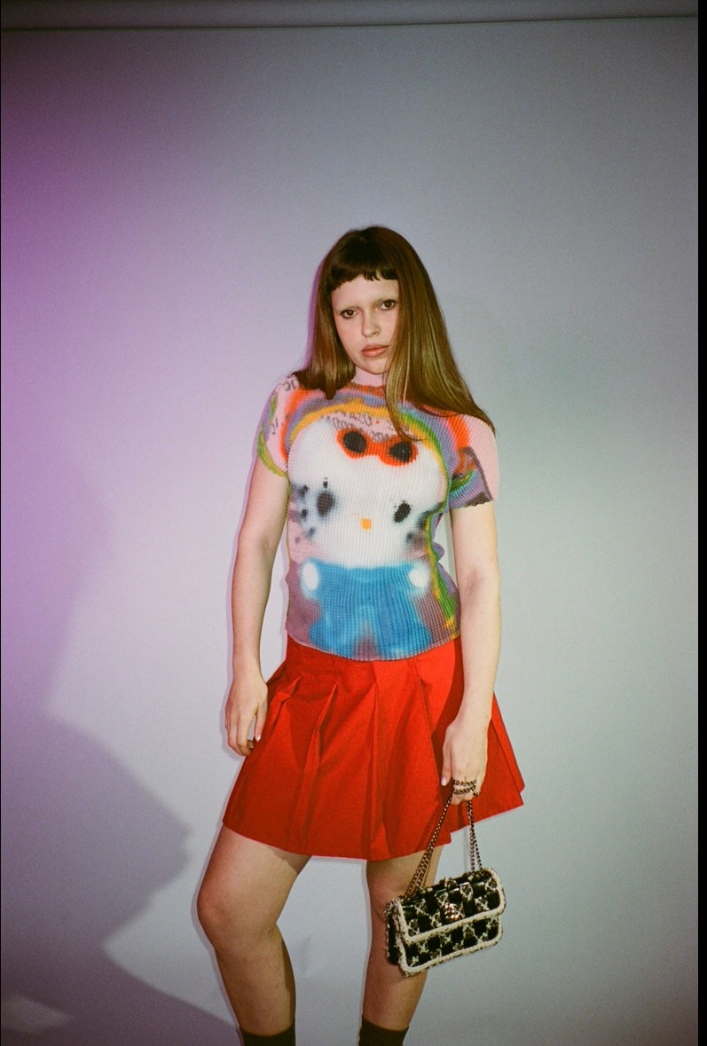 Prada Sports Red pleated skirt