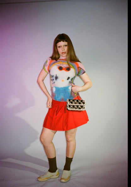 Prada Sports Red pleated skirt