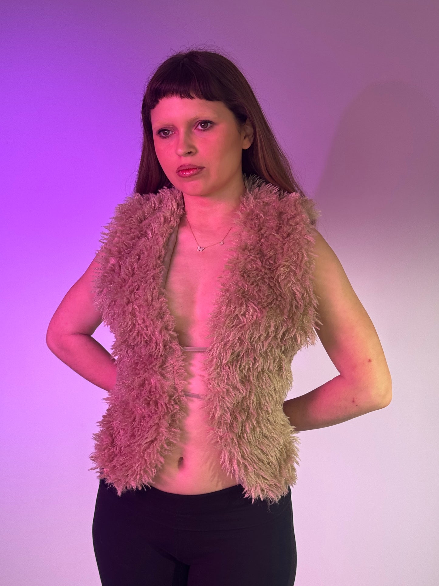 Faux fur bby top