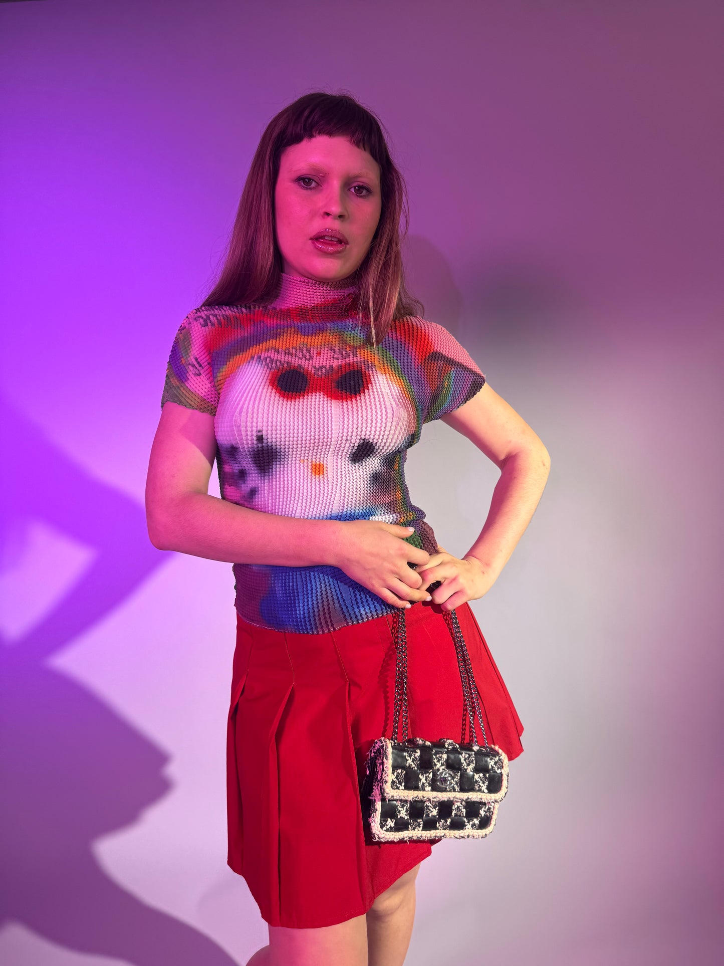 Prada Sports Red pleated skirt