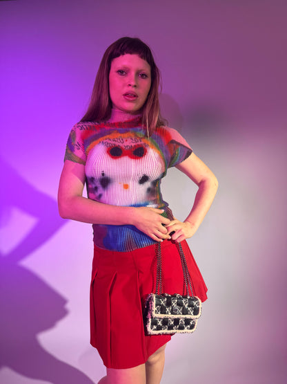 Prada Sports Red pleated skirt