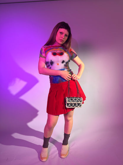 Prada Sports Red pleated skirt