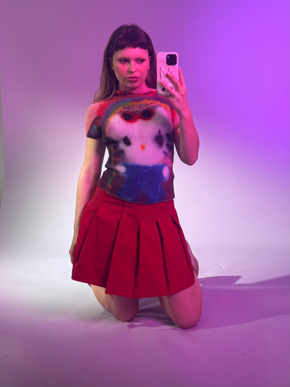 Prada Sports Red pleated skirt