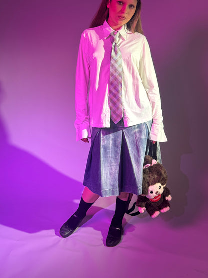 Miss Sixty Pleated Denim Midi