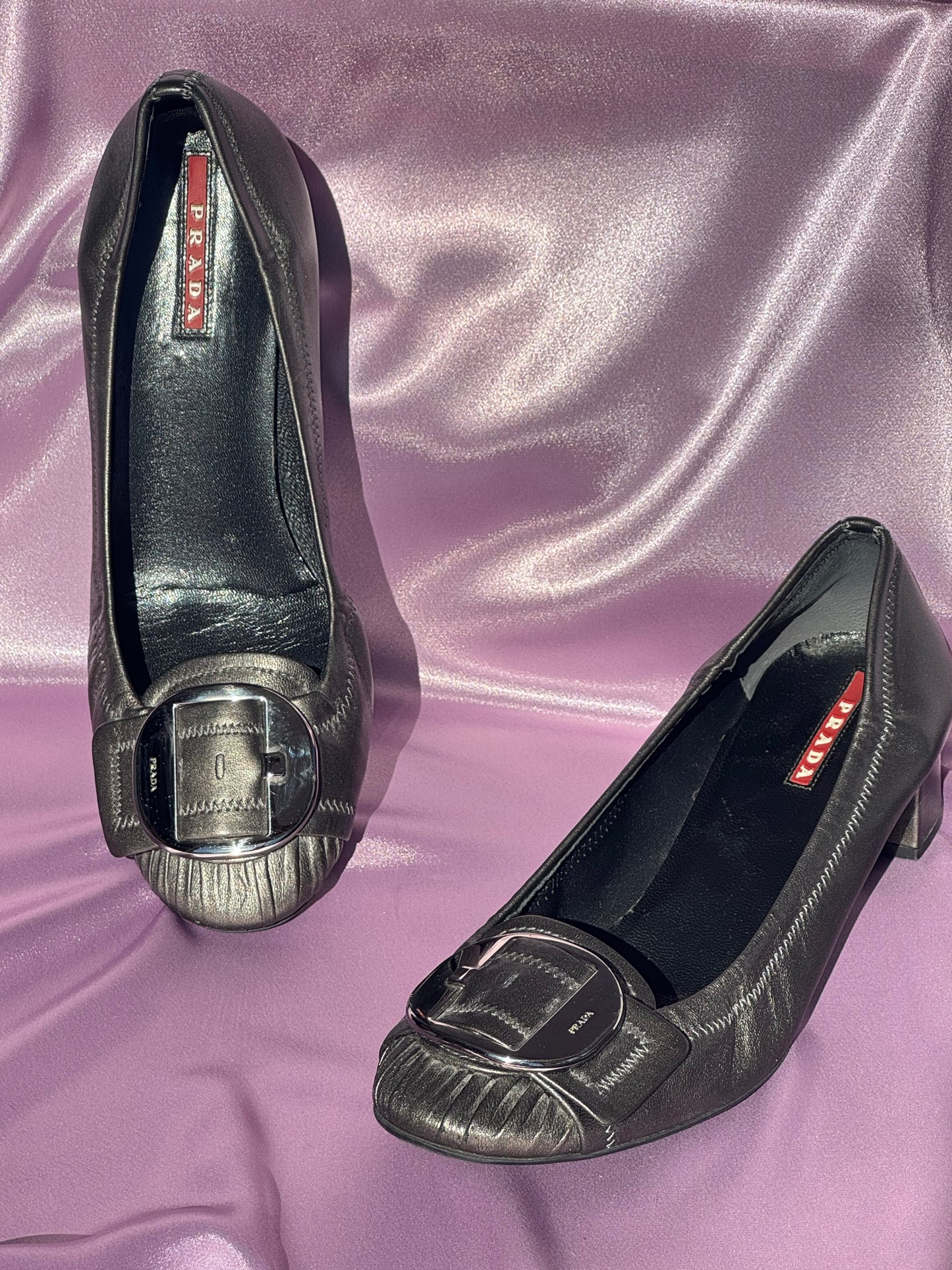 Prada buckle heels 38