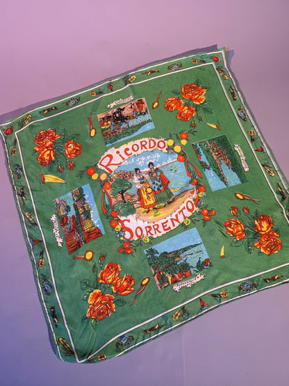 Vintage Sorrento souvenir scarf