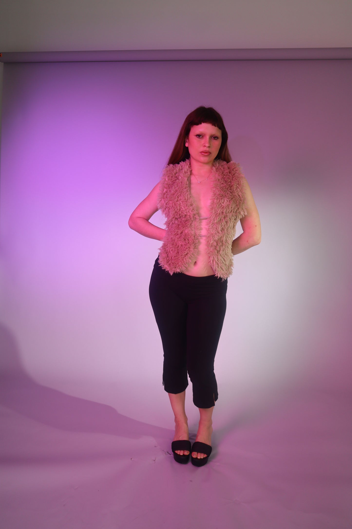 Faux fur bby top